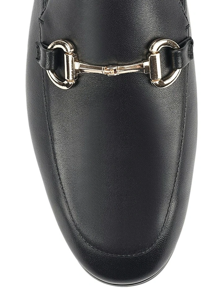 Leather Isla Loafer Mules in Black image 5