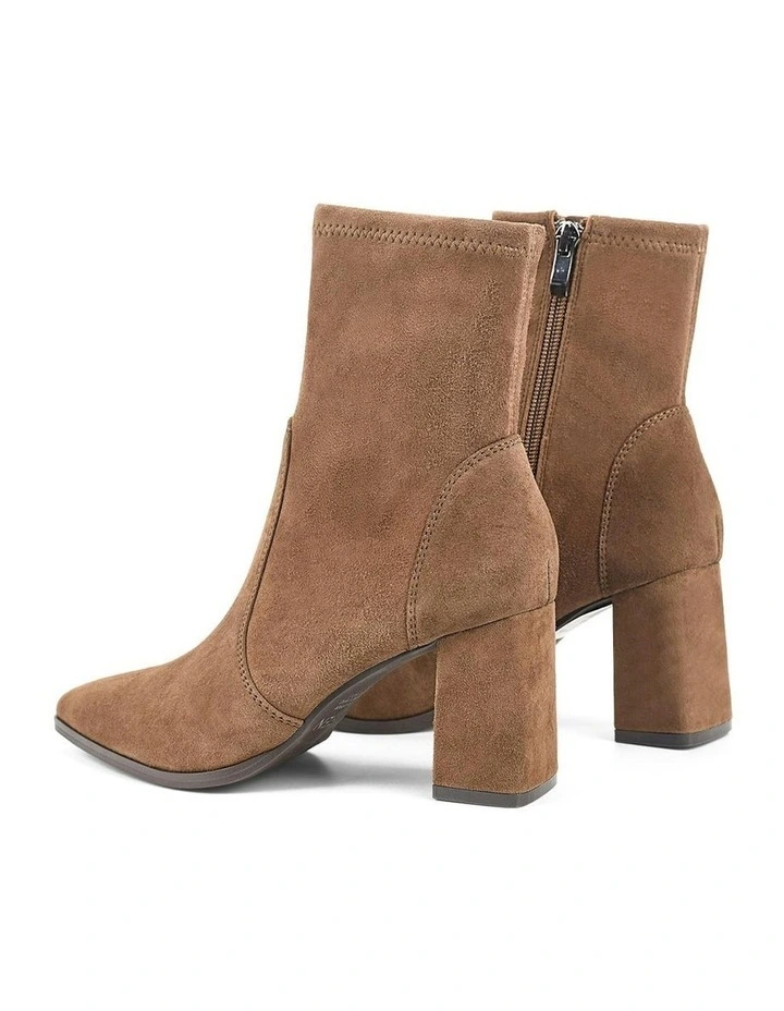 Stretch Suede Hope Ankle Boots in Toffee Brown image 3