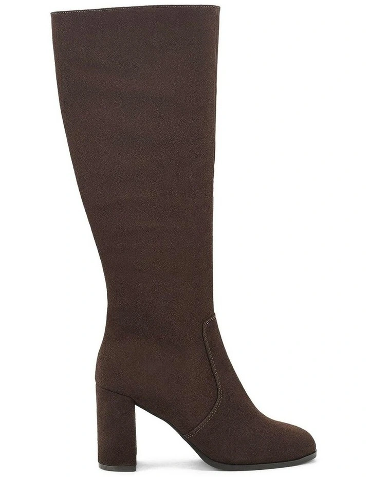 Suede Lily Long Boots in Chocolate Brown image 1