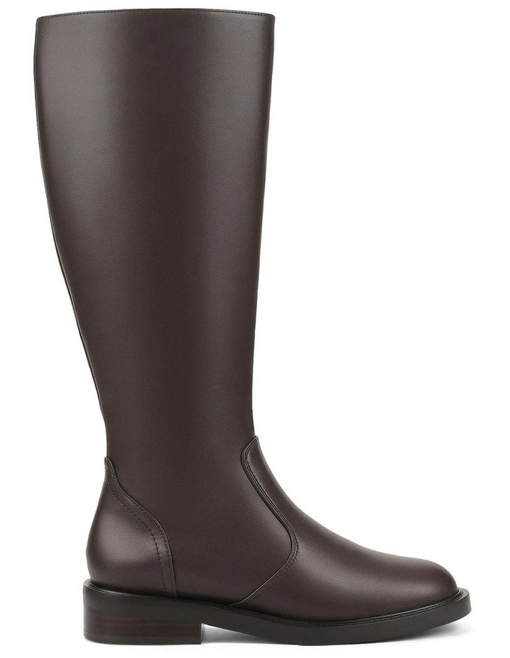 Leather Capri Riding Boots in Chocolate Brown image 1