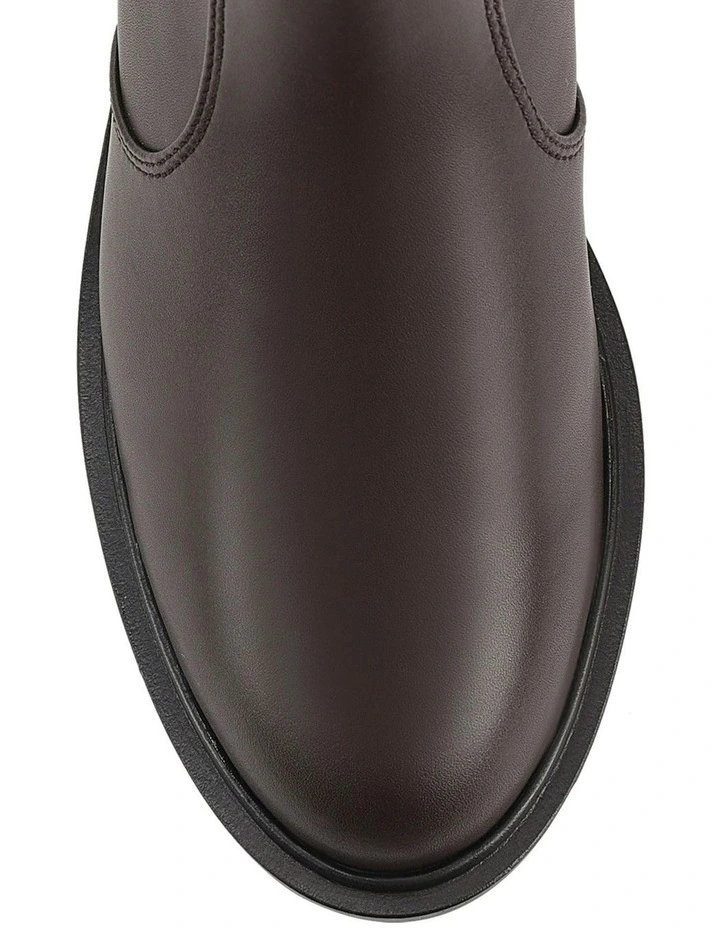 Leather Capri Riding Boots in Chocolate Brown image 5