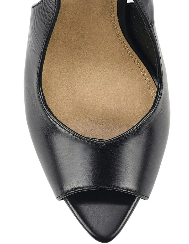 Leather Zola Peep Toe Heels in Black Vintage image 4