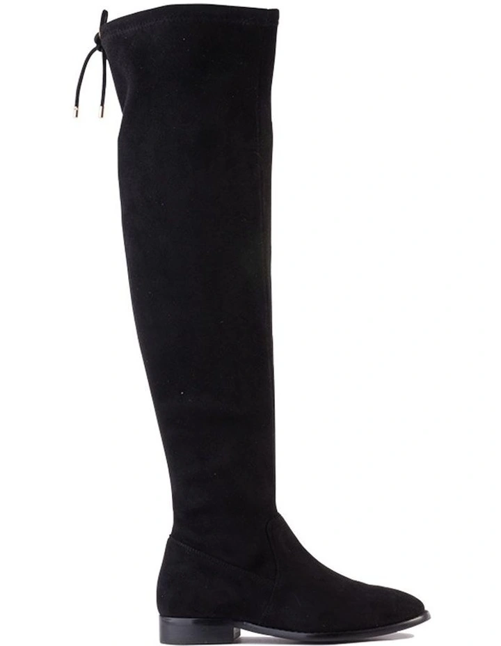 flat black boots suede