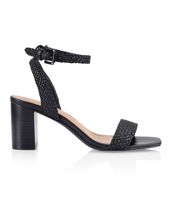 black caged block heel sandals