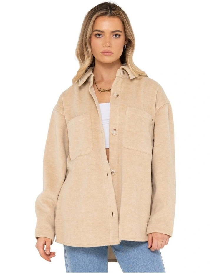 Mia Overshirt Jacket in Oatmeal image 1