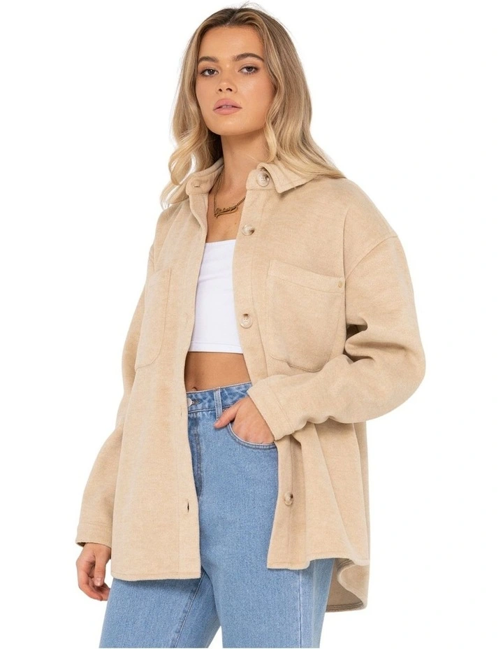 Mia Overshirt Jacket in Oatmeal image 3