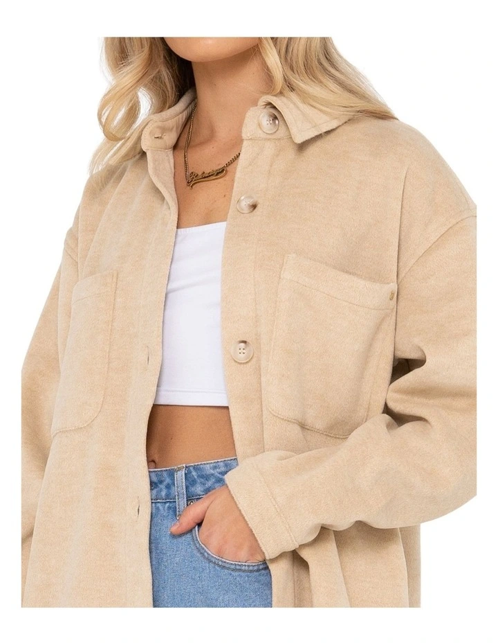 Mia Overshirt Jacket in Oatmeal image 4