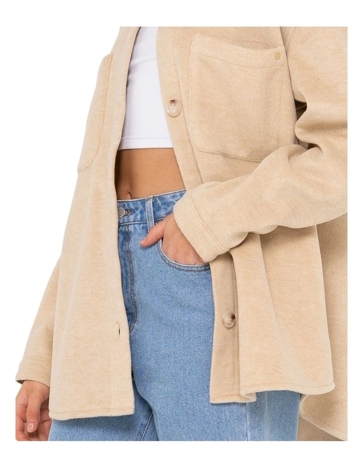 Mia Overshirt Jacket in Oatmeal image 5