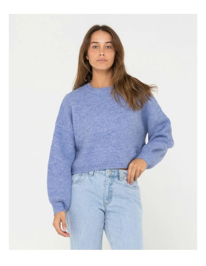 Sundae Long Sleeve Crew Neck Knit in Blue image 1