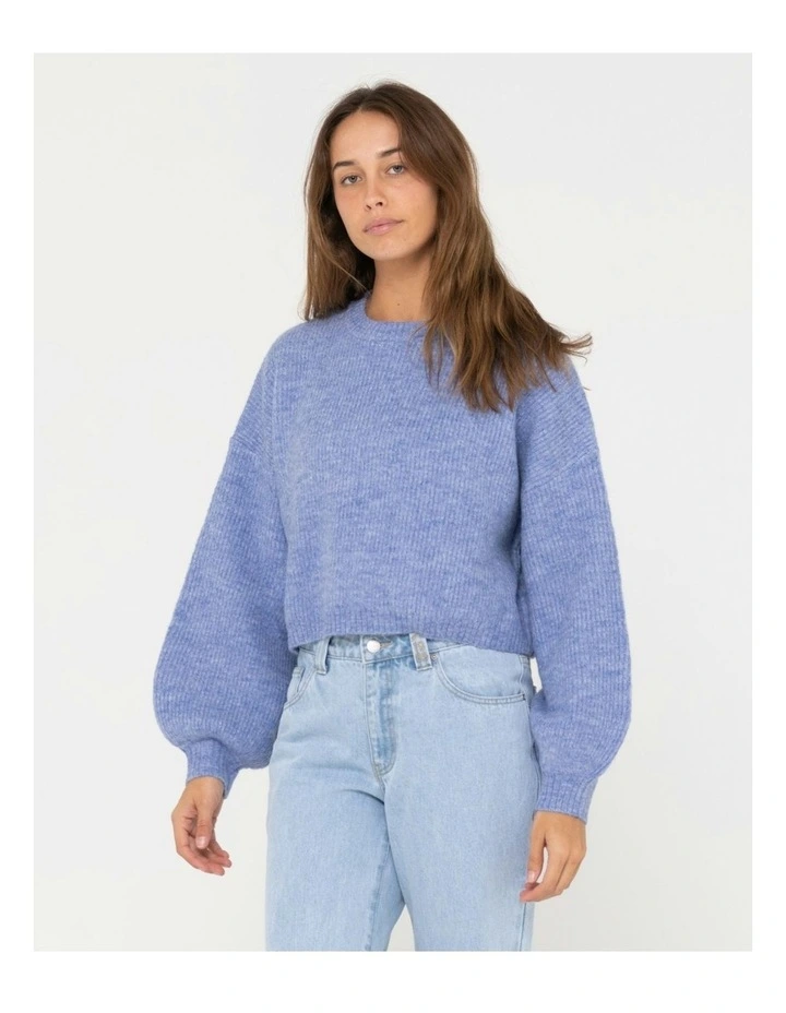 Sundae Long Sleeve Crew Neck Knit in Blue image 3