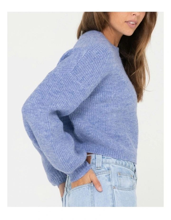 Sundae Long Sleeve Crew Neck Knit in Blue image 4