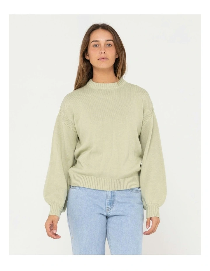 Margot Relaxed Fit Crew Knit in Green image 1