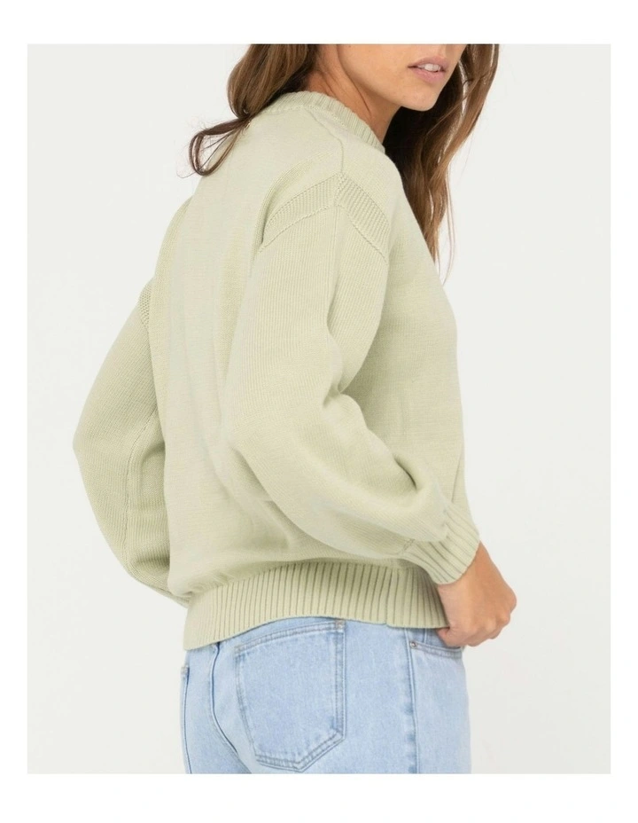 Margot Relaxed Fit Crew Knit in Green image 5