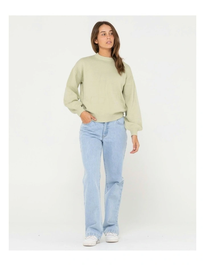 Margot Relaxed Fit Crew Knit in Green image 6
