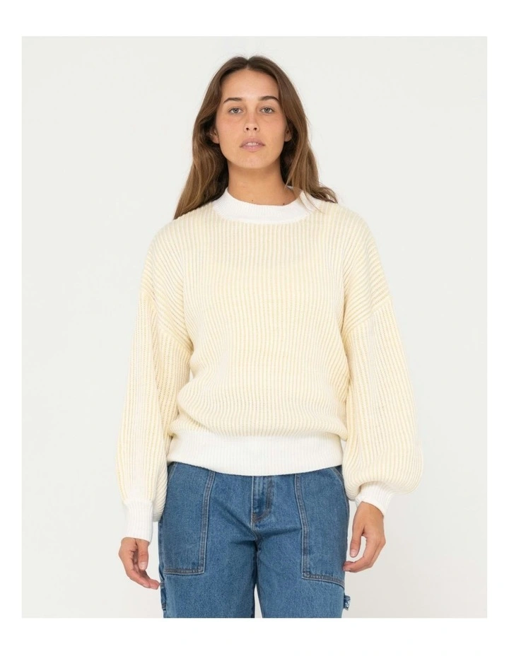 Ora Mock Neck Knit in Yellow image 1