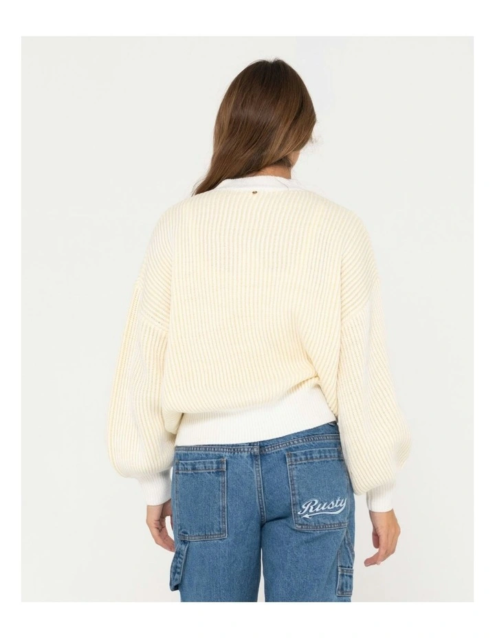 Ora Mock Neck Knit in Yellow image 2