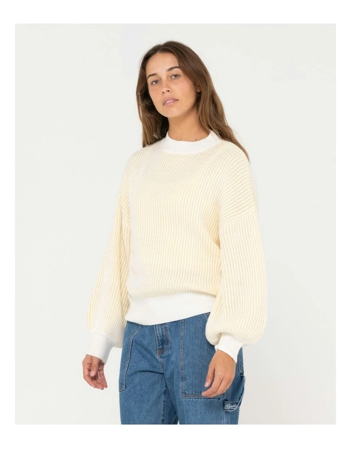 Ora Mock Neck Knit in Yellow image 3