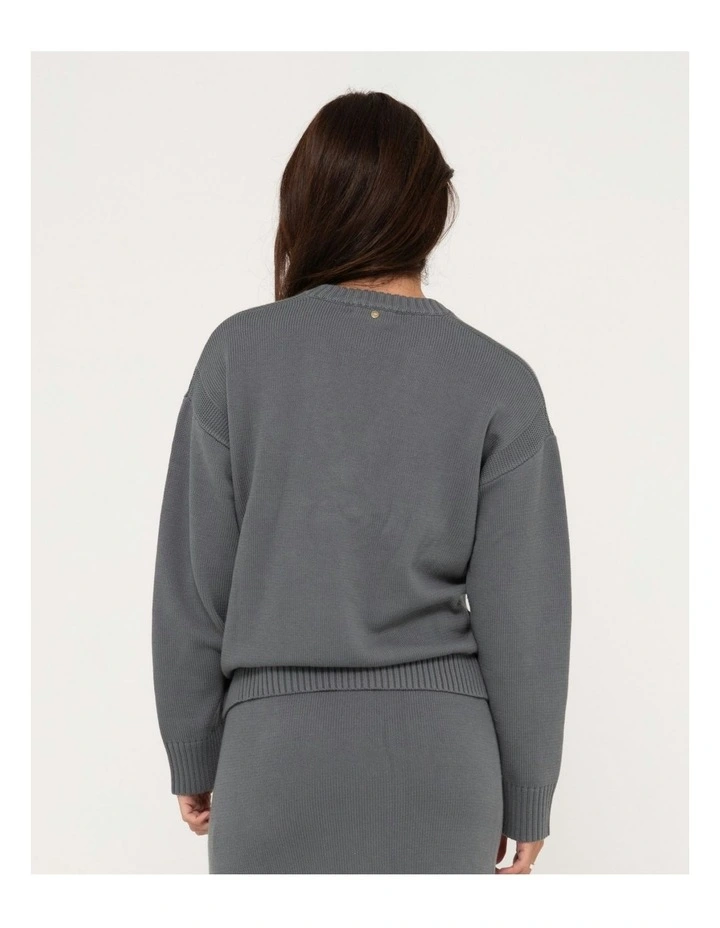 Margot Relaxed Fit Vee Neck Sweater in Grey image 2
