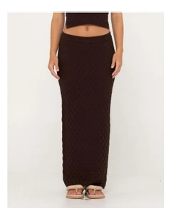 Leo Maxi Knit Skirt in Brown
