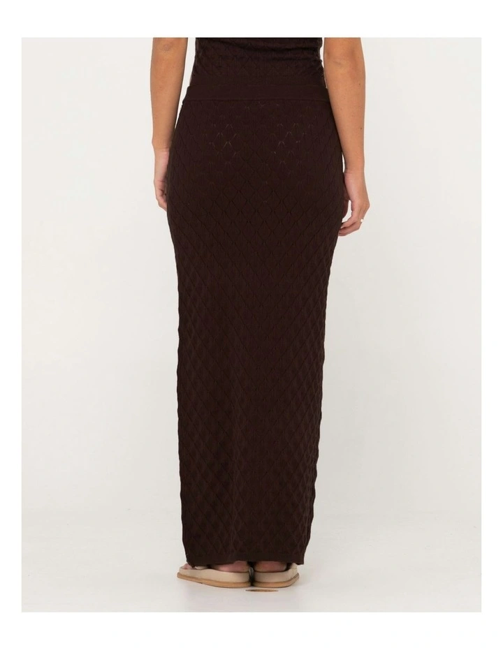 Leo Maxi Knit Skirt in Brown image 2