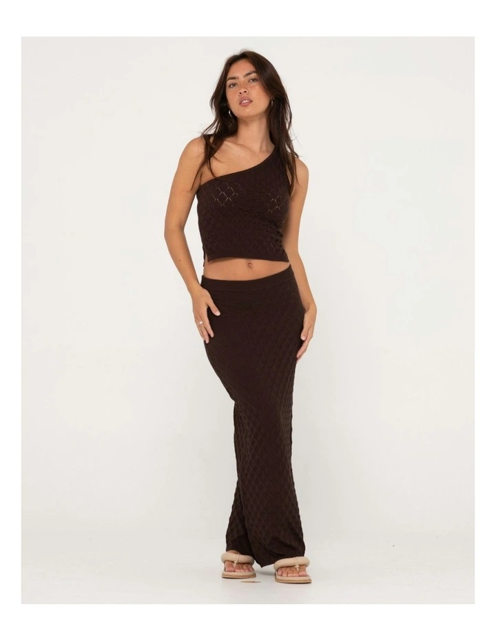 Leo Maxi Knit Skirt in Brown image 6
