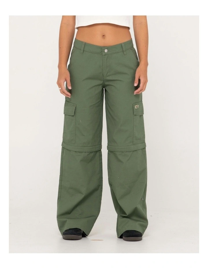 Transformer Low Cargo Zip Off Pant in Green image 1