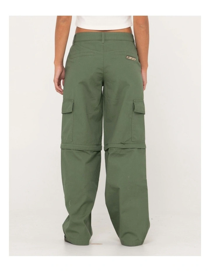 Transformer Low Cargo Zip Off Pant in Green image 2