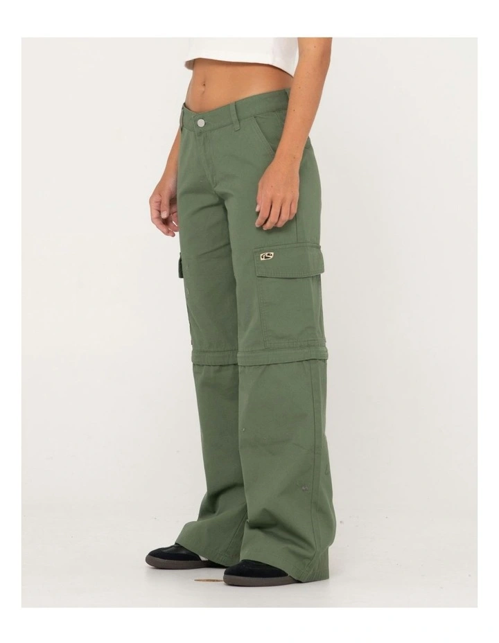 Transformer Low Cargo Zip Off Pant in Green image 3