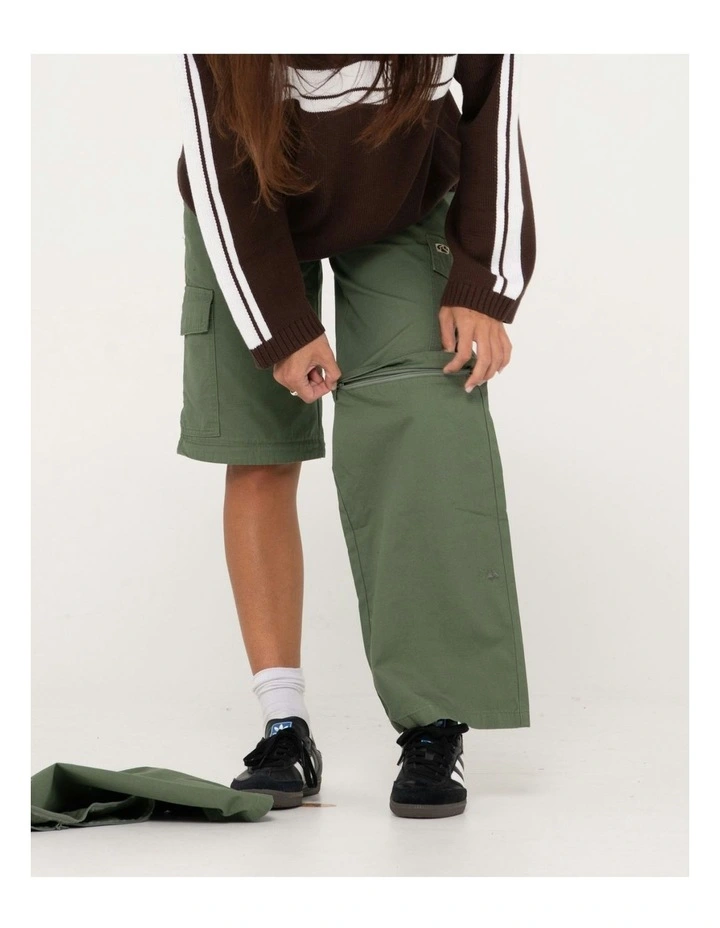 Transformer Low Cargo Zip Off Pant in Green image 4
