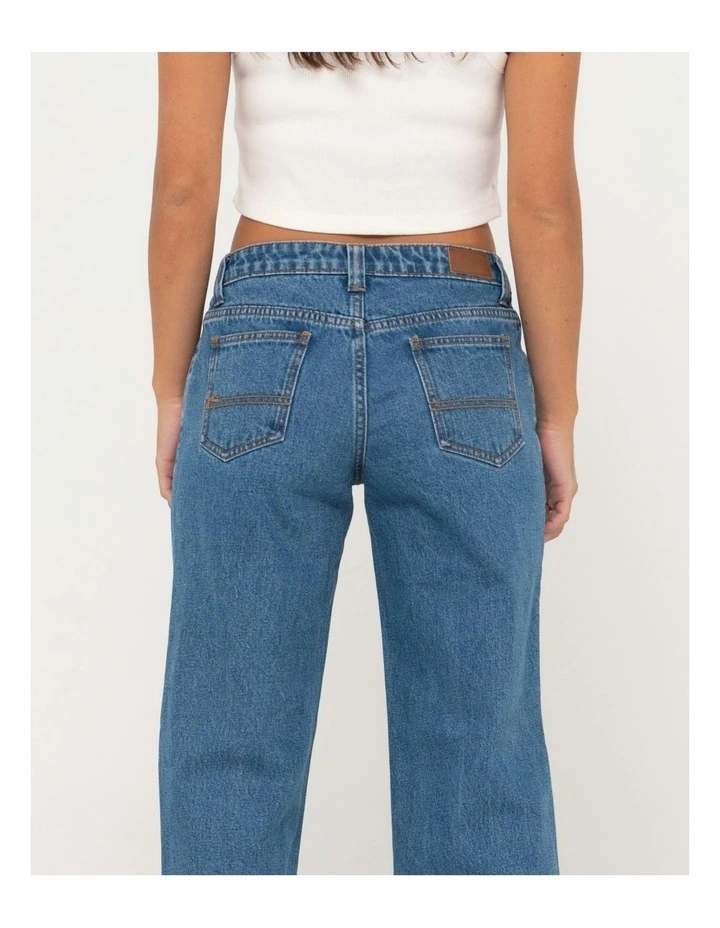 Super Low Rise Straight Leg Denim Jean in Blue image 5