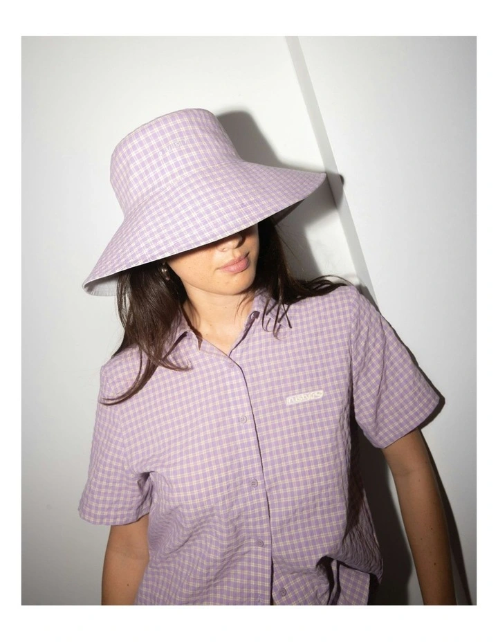 Checked Out Elastic Waist Short in Purple image 7