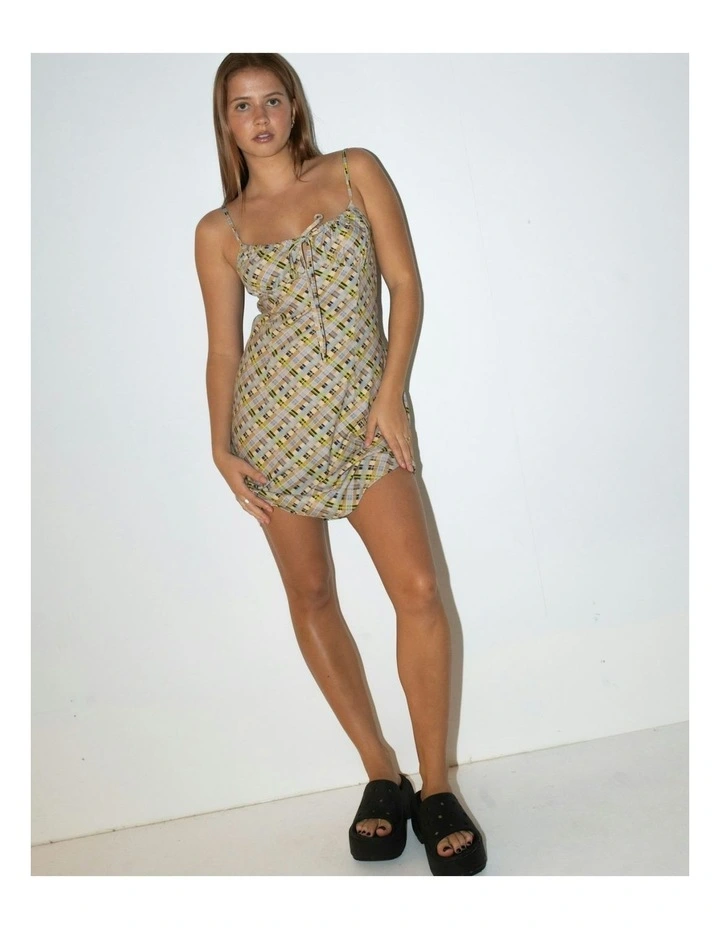 Percy Plaid Mini Dress in Multicolour image 6