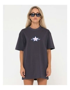 Star Burst Tee Dress in Grey