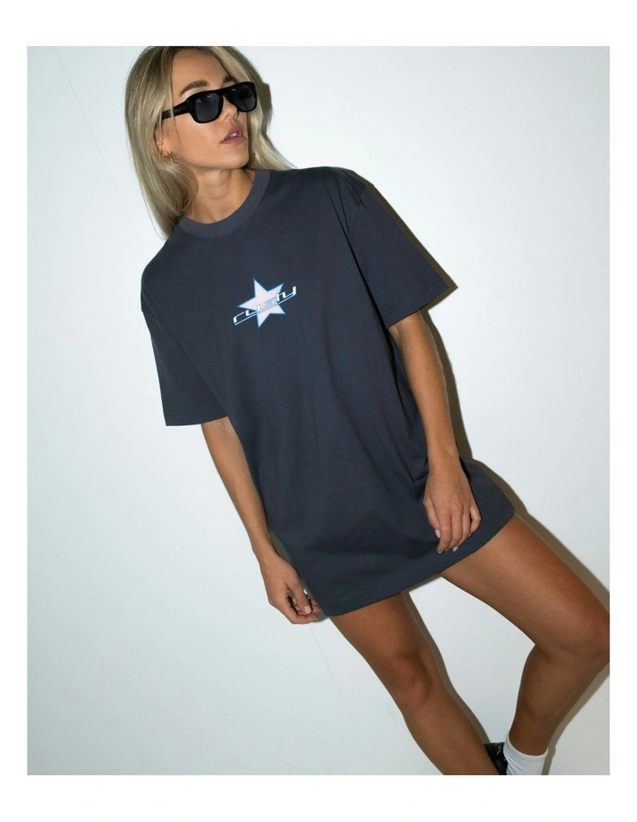 Star Burst Tee Dress in Grey image 6