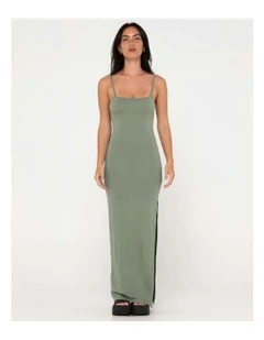 Vicky Fixed Back Slip Maxi Dress in Green