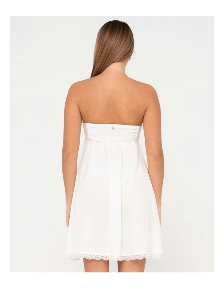 Capri Lace Front Mini Dress in White image 2