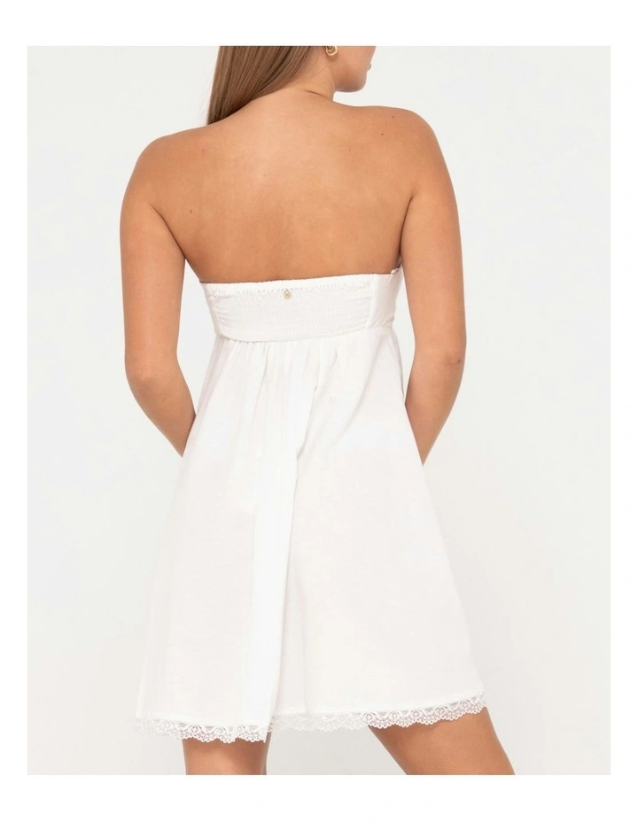 Capri Lace Front Mini Dress in White image 4