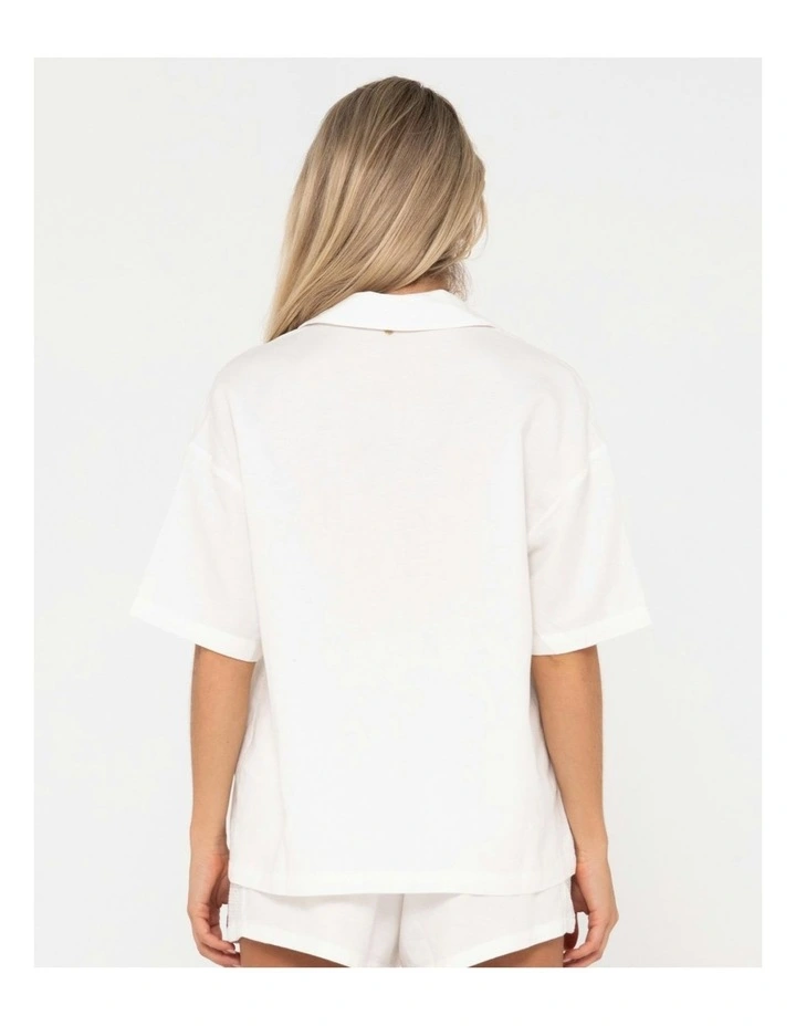 Palm Springs Capri Panelled Overshirt in White image 2