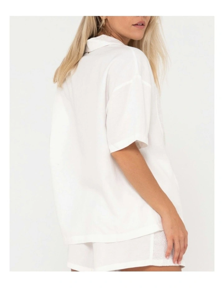 Palm Springs Capri Panelled Overshirt in White image 4