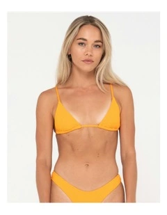 Sandalwood Slick Triangle Bikini Top in Orange