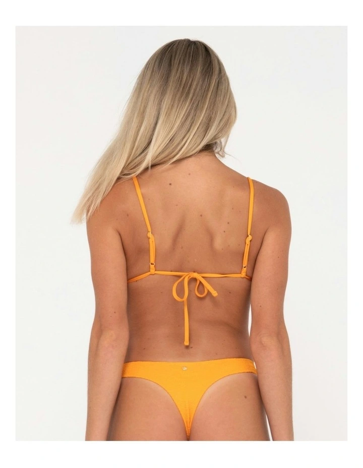Sandalwood Slick Triangle Bikini Top in Orange image 2