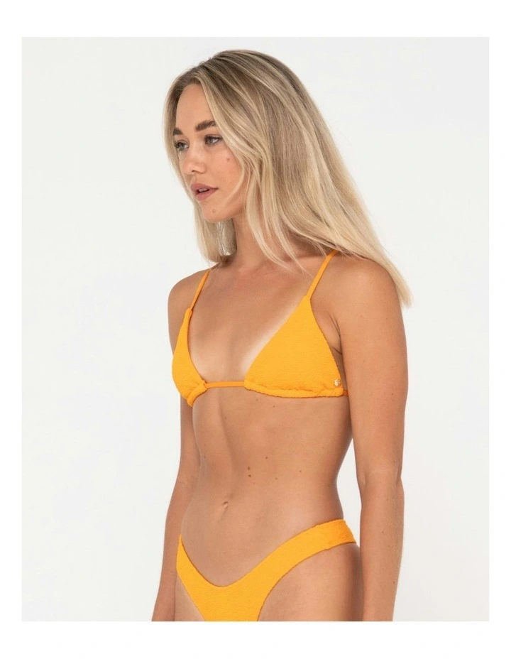 Sandalwood Slick Triangle Bikini Top in Orange image 3