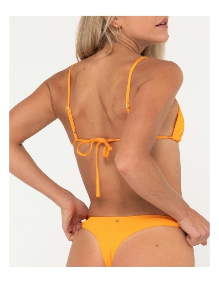 Sandalwood Slick Triangle Bikini Top in Orange image 4