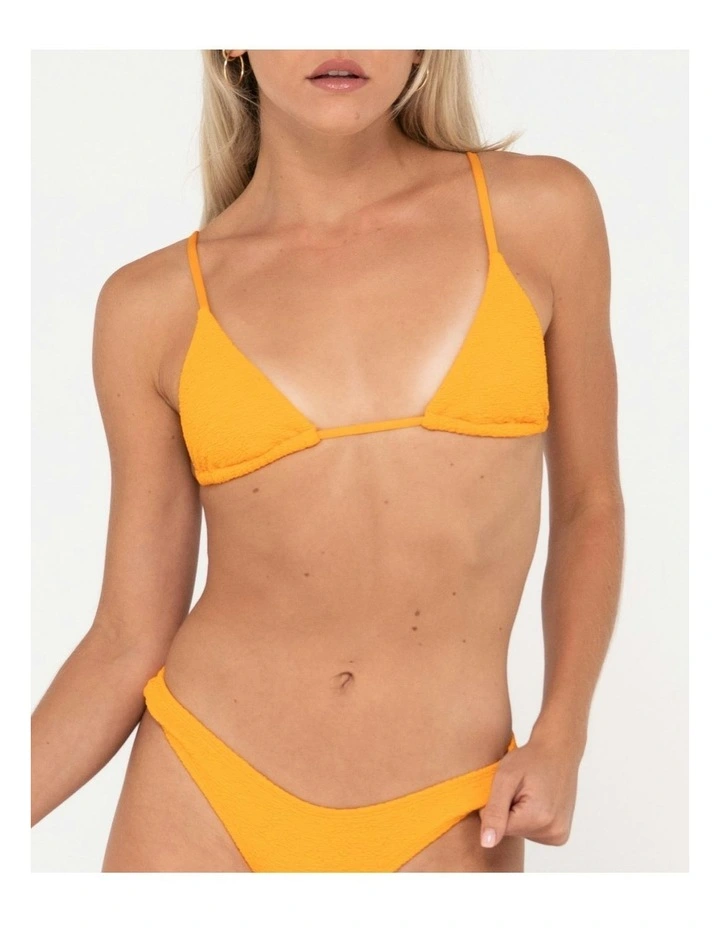 Sandalwood Slick Triangle Bikini Top in Orange image 5