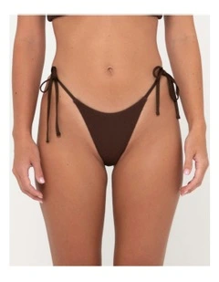 Sandalwood Midi Side Ties Bikini Pant in Brown