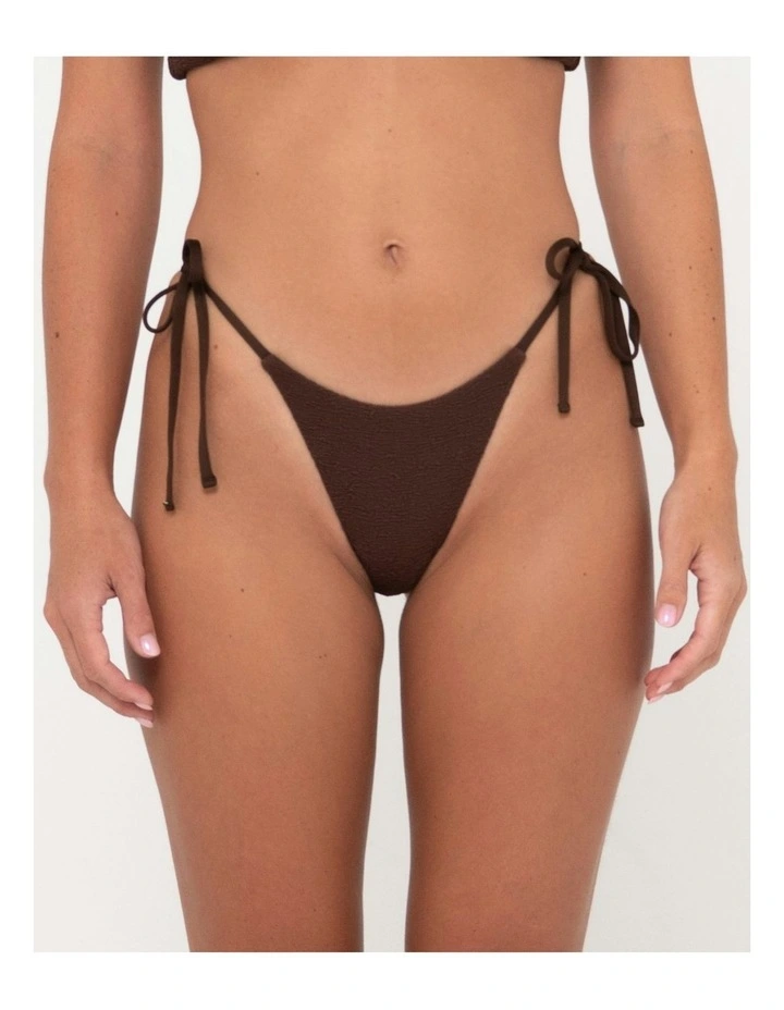 Sandalwood Midi Side Ties Bikini Pant in Brown image 1