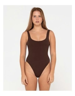 Sandalwood Retro One Piece in Brown