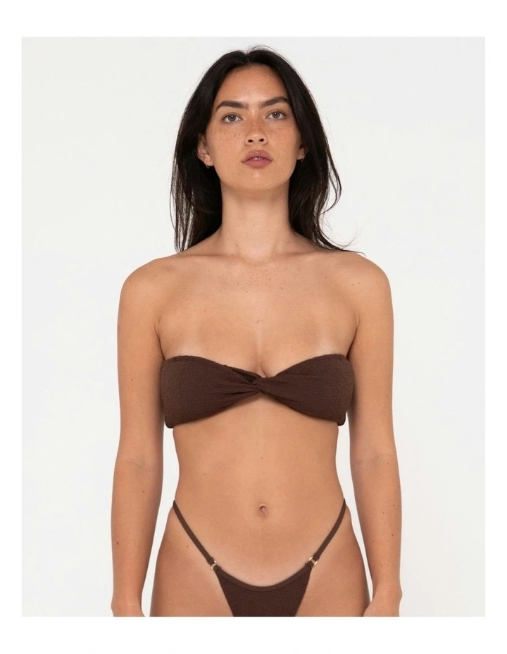 Sandalwood Twist Bandeau Bikini Top in Brown image 1