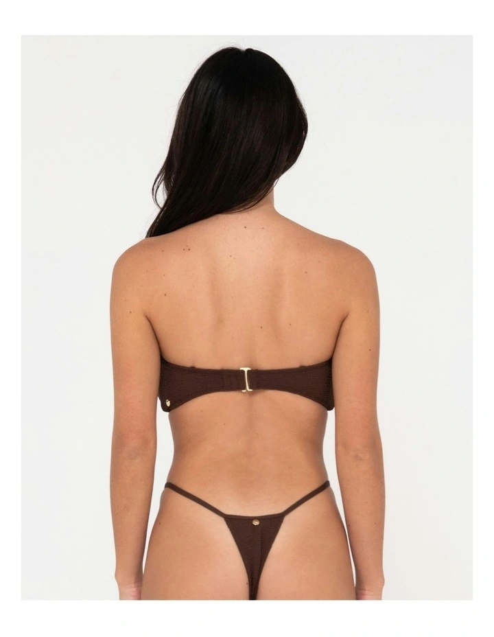 Sandalwood Twist Bandeau Bikini Top in Brown image 2