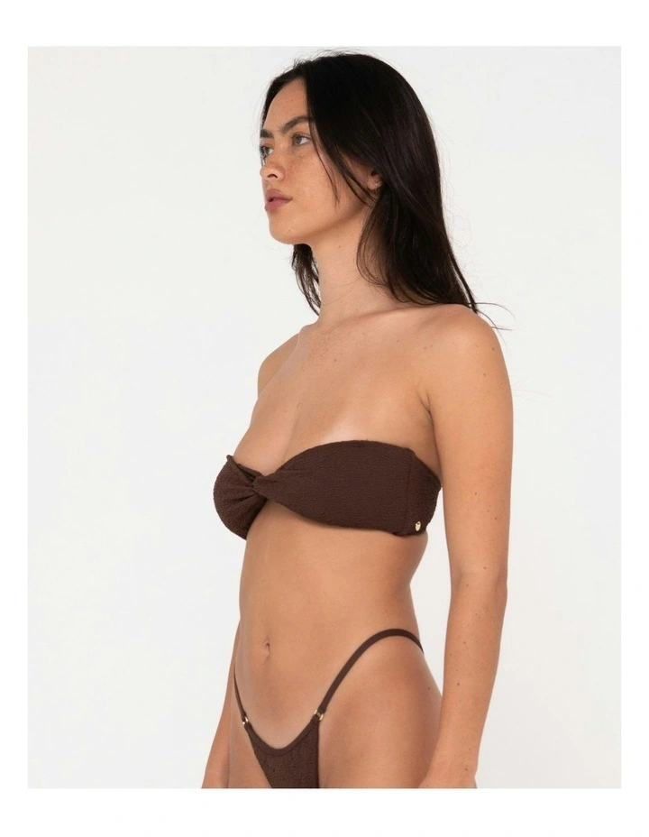 Sandalwood Twist Bandeau Bikini Top in Brown image 3